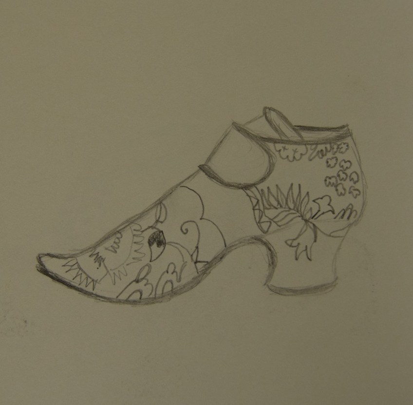 Sketch of the silk shoe