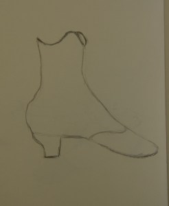 Sketch of the white leather boot