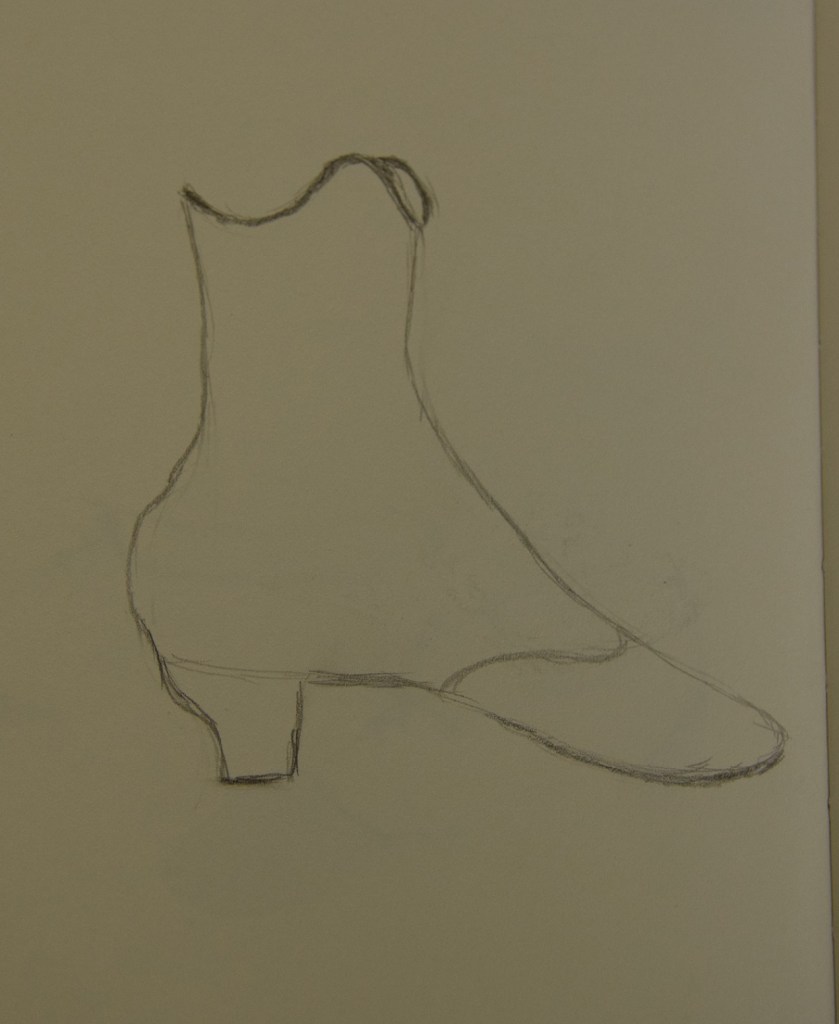 Sketch of the white leather boot