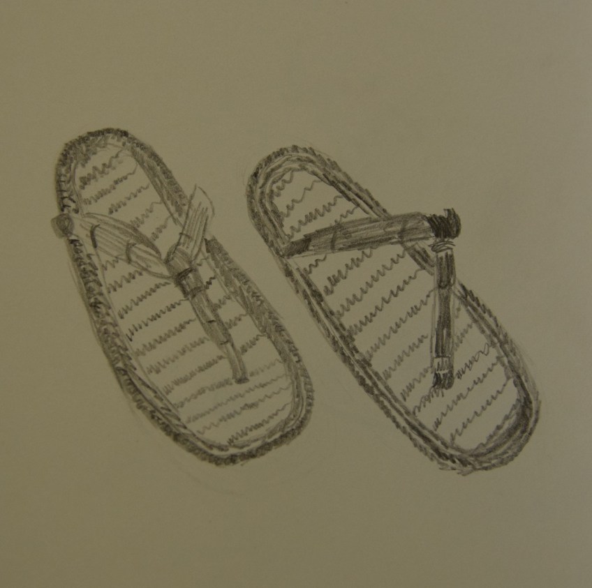 Sketch of the papyrus sandals
