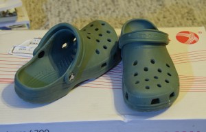 Summer Crocs, with the holes for air ventilation