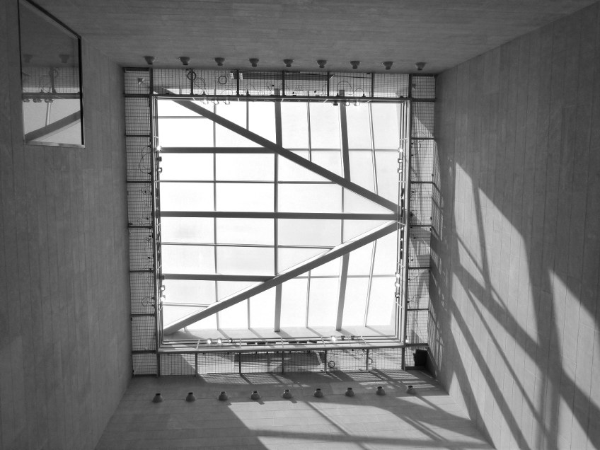 Looking up at a skylight