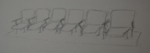 Sketch of the row of chairs
