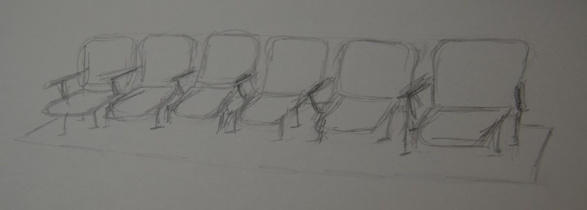 Sketch of the row of chairs