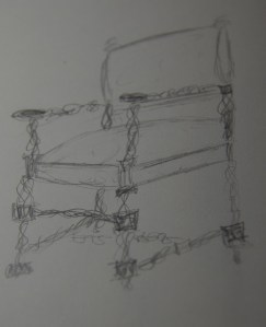 Loose sketch of the agate chair