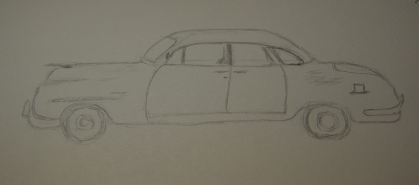 Sketch of a 1940-ish car