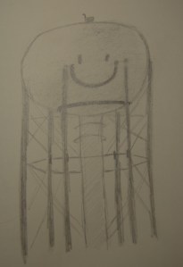 Sketch of Cedar Creek Water Tower