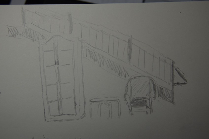 Sketch of the library lobby