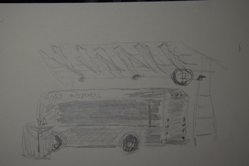 Sketch of a bus at Station B