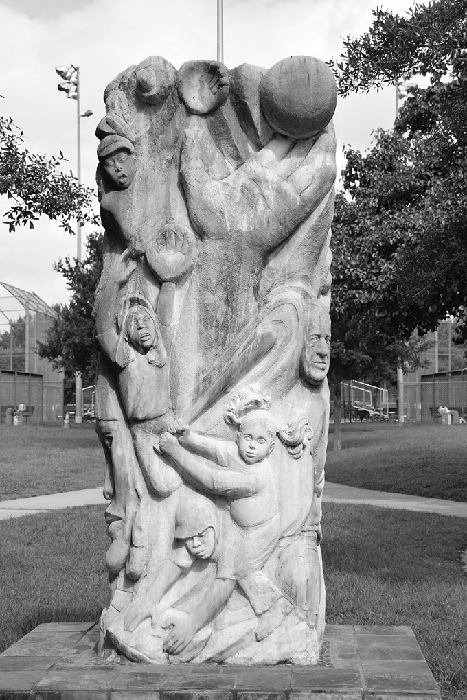 Statue at the baseball field