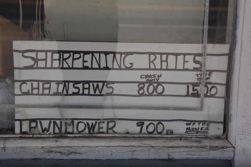 Sharpening Rates sign