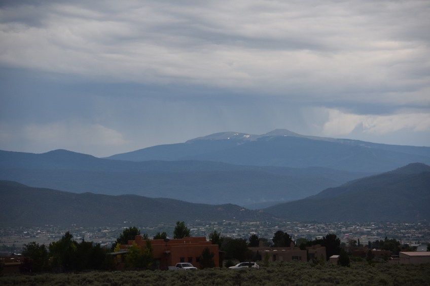 Afternoon rain on the mountains new Taos, New Mexico