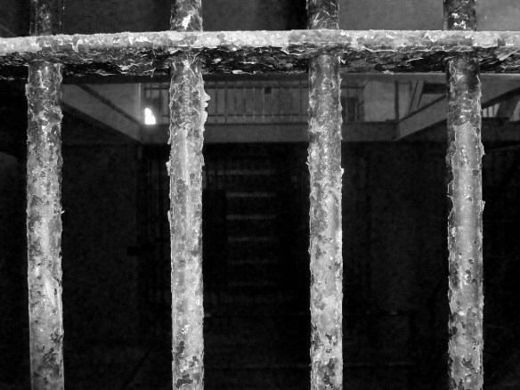 Jail cell at the historic jail in Llano, Texas