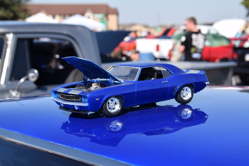 A model car on top of the real car