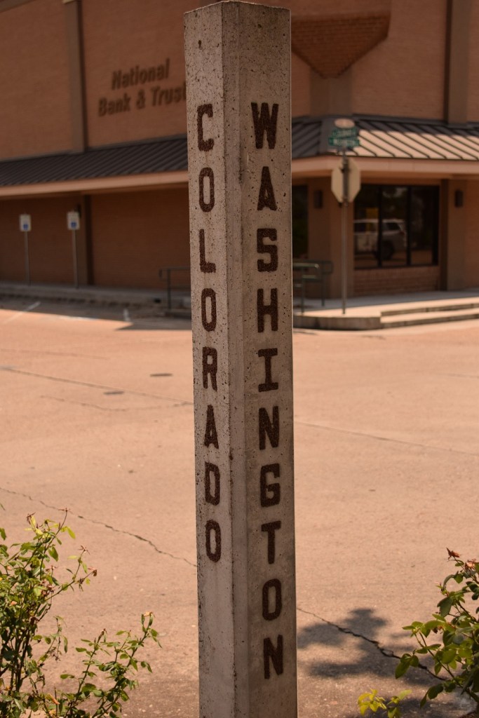 An old-fashioned street marker in La Grange, Texas