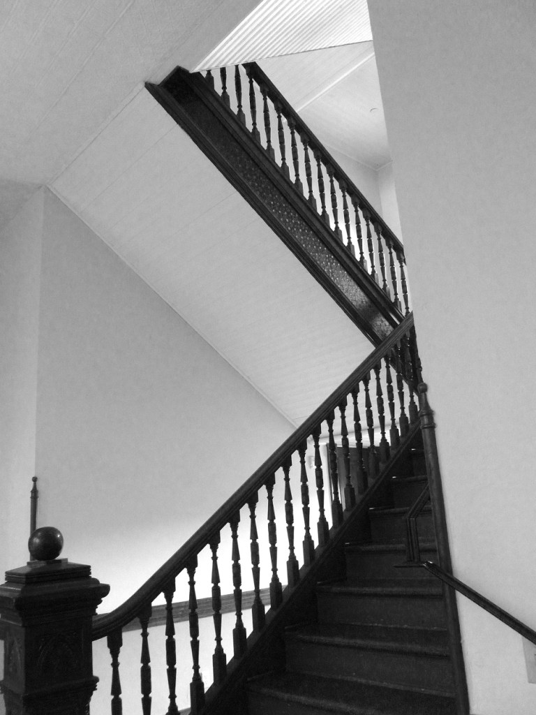Stairway at the historic courthouse in La Grange, Texas