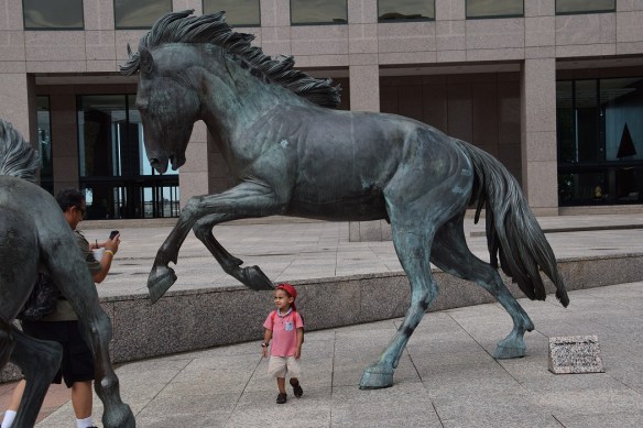 At the Mustangs sculpture in Las Colinas