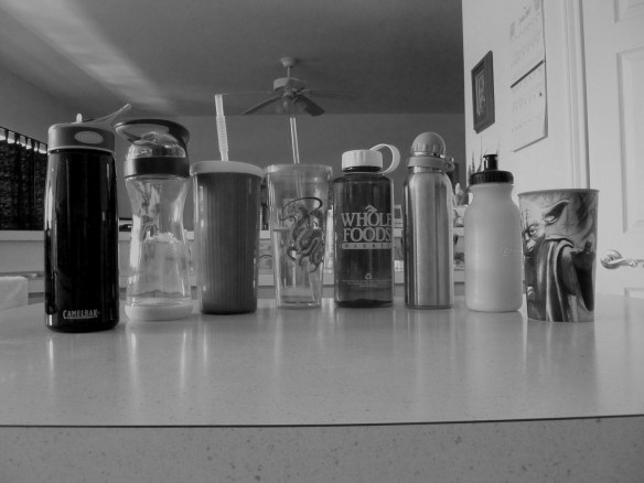 I buy different water containers to trick myself into drinking enough water each day.