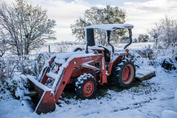 Tractor in snow