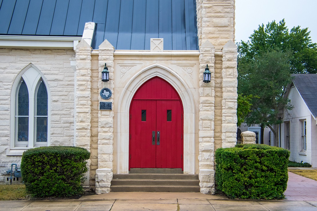 Door red arched